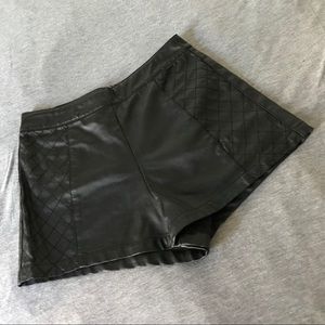 Forever 21 Black High-Waisted Faux Leather Shorts